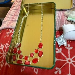 Elegant Red and Gold Necklace